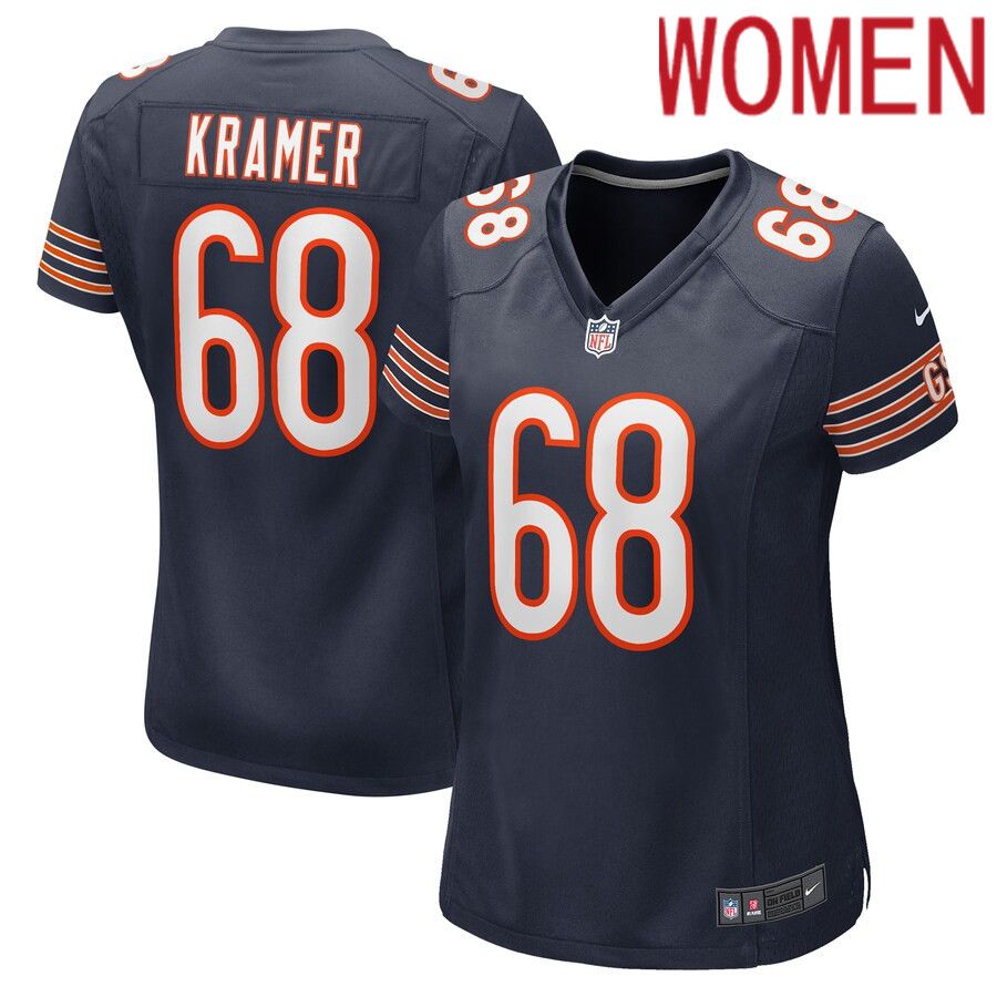 Women Chicago Bears 68 Doug Kramer Nike Navy Game Player NFL Jersey